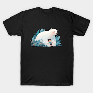 Adorable Polar Bear Animal Loving Cuddle Embrace Children Kid Tenderness T-Shirt